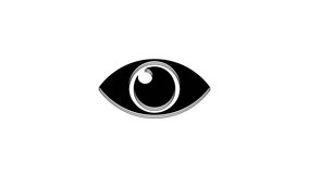 Black Eye icon isolated on white background. 4K Video motion graphic animation.