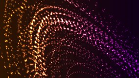 Neon round flowing futuristic particles abstract hi-tech background. Seamless looping motion design. Video animation Ultra HD 4K 3840x2160
