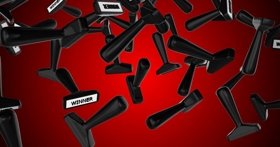 Rubber Stamps WINNER falling slow motion