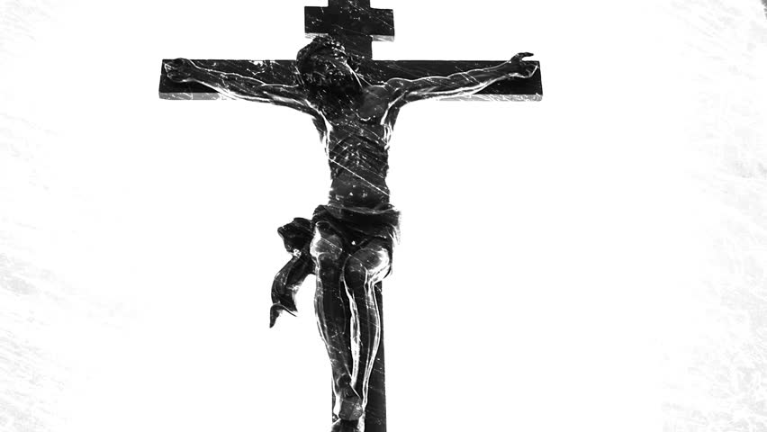 crucifixion with jesus christ with flashing lines