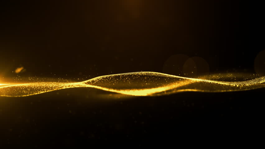 Digital cyberspace futuristic, Gold color particles wave flowing with lines and dots connection, motion looping abstract background, Motion 4k | Shutterstock HD Video #1102087221