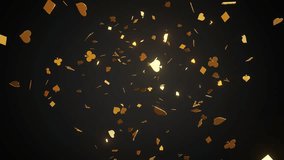 Golden casino background looping with playing card suit symbols 3D render 4K - Powered by Shutterstock - Get 15% off with code: PIKWIZARD15