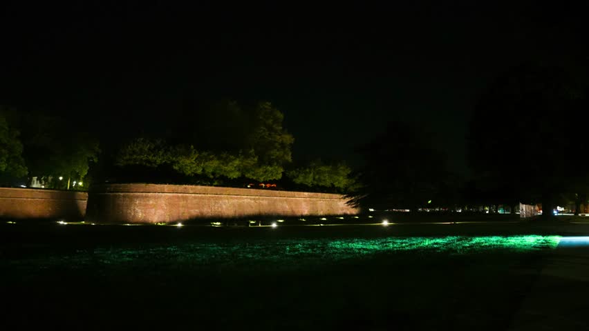 Lucca walls at night, Tuscany - Italy
