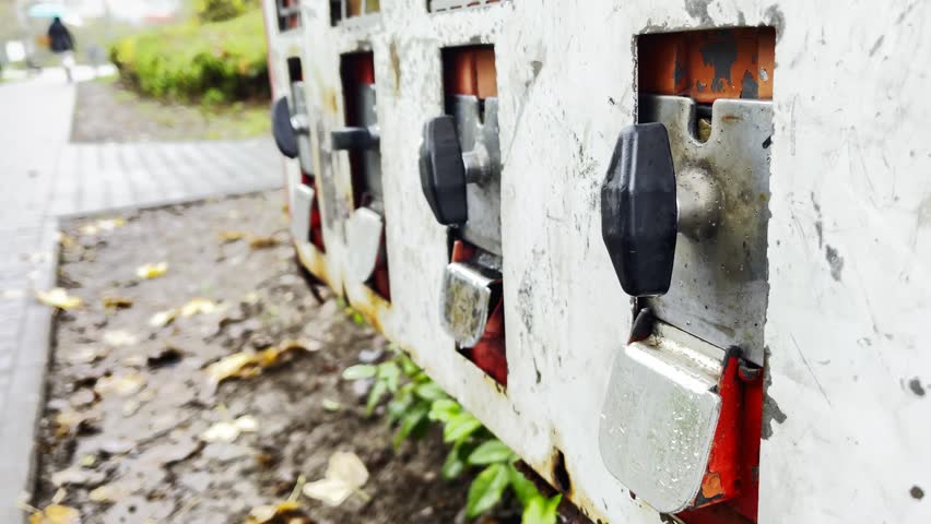 Vintage Chewing Gum Machine on Street
