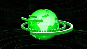 Animated Spinning tech earth globe background for news presenters. Technology earth map animation.  - Powered by Shutterstock - Get 15% off with code: PIKWIZARD15