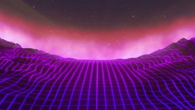 Retro Stars Synth Style VJ Music Background Loop. The perfect accompaniment for your DJ sets live performances, or music videos, creating a captivating atmosphere inspired by vintage electronic music.