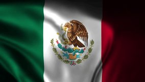 Animation of waving a flag of Mexico, the national flag. Mexican official flag flying in the wind isolated. Realistic waving Mexico flag