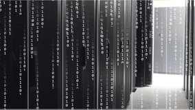 Animation of binary coding and data processing over computer servers. Global connections, digital interface, data processing and computing concept digitally generated video. - Powered by Shutterstock - Get 15% off with code: PIKWIZARD15