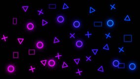 Controller pink blue Memphis minimalist  joystick games background neon pattern Icons animation blank backdrop , neon trendy gamer’s pattern wallpaper for titles and logos  - Powered by Shutterstock - Get 15% off with code: PIKWIZARD15