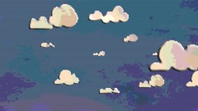 Cartoon clouds 8 bit. 3d animation