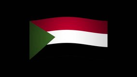 Sudan Waving Flag Looping Transparent Animation