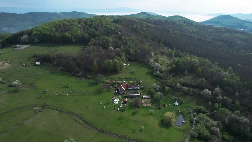 Banska Bystrica small Town aerial view, breathtaking peaceful scenery, Slovakia