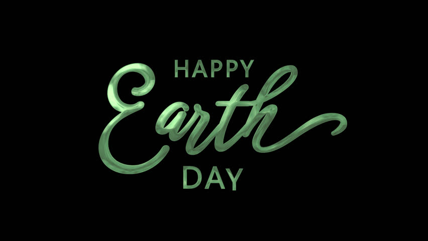 Happy Earth Day Handwritten Animated Text in Green Color. Great for Earth Day Celebrations Around the World. 4k video greeting card. Transparent Background. Royalty-Free Stock Footage #1102195685