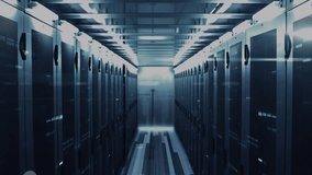 Animation of percentile symbols and falling bars against server room in background. Digital composite, multiple exposure, sign, ratio, fraction, technology and network server concept. - Powered by Shutterstock - Get 15% off with code: PIKWIZARD15