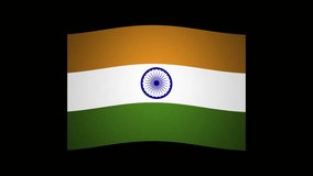 India Waving Flag Looping Transparent Animation