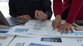 Financial analyst analysis business financial report on digital tablet during discussion at meeting of corporate showing the results of their successful teamwork., business meeting concept, Marketing - Powered by Shutterstock - Get 15% off with code: PIKWIZARD15