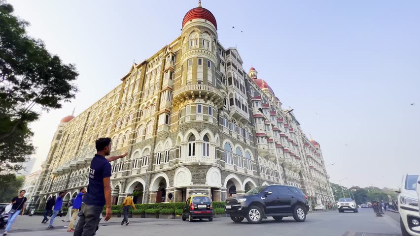 Mumbai , Maharashtra , India - 04 04 2023: An establishment view of the finest hotel the Taj Mahal in Mumbai, India