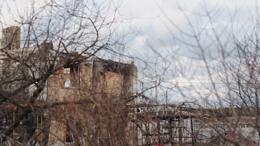 Ukraine bombing, Destroyed buildings, War in Ukraine. During war, many buildings destroyed. War in Ukraine also left country with debris, dust, destroyed buildings, damaged houses as result of bombing