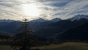 Mountains landscape timelapse. Autumn season. Mountains Alps. Video 4K