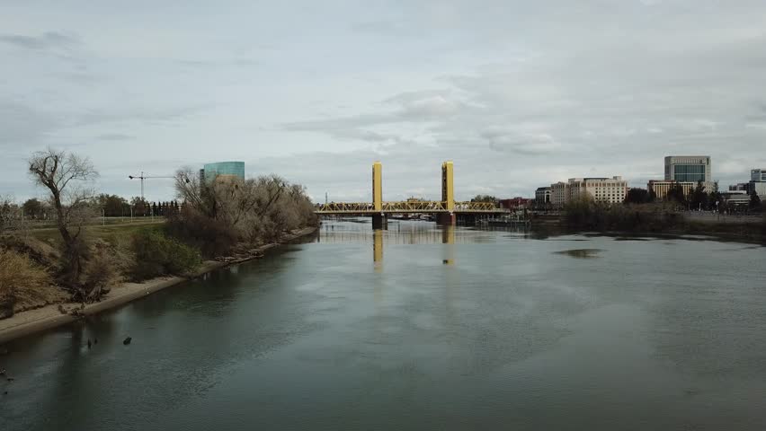 Sacramento California Aerial View with tower bridge