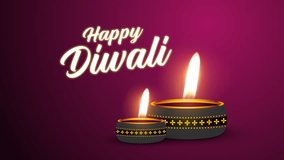 Diwali decorative oil lamp festival celebration video background