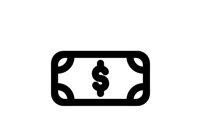 Finance Animated Icon, Paper Money Icon Looping Animation with Alpha Channel Transparent Background, perfectly for presentations, interactive website design, and interactive User Interface