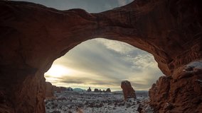 Timelapse, Sunrise Above Arches National Park Utah USA and Stunning Natural Arch - Powered by Shutterstock - Get 15% off with code: PIKWIZARD15