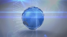 Animation of globe and light spots over data processing. Global business and digital interface concept digitally generated video. - Powered by Shutterstock - Get 15% off with code: PIKWIZARD15