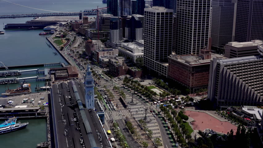 San Francisco skyline. Financial District. Aerial view. California, United States. 
