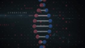 Animation of dna strand and online security padlock over dark background. Global online security, business, finances, computing and data processing concept digitally generated video. - Powered by Shutterstock - Get 15% off with code: PIKWIZARD15