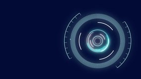 Animation of neon round scanner spinning over network of connections against blue background. Computer interface and business networking technology concept - Powered by Shutterstock - Get 15% off with code: PIKWIZARD15