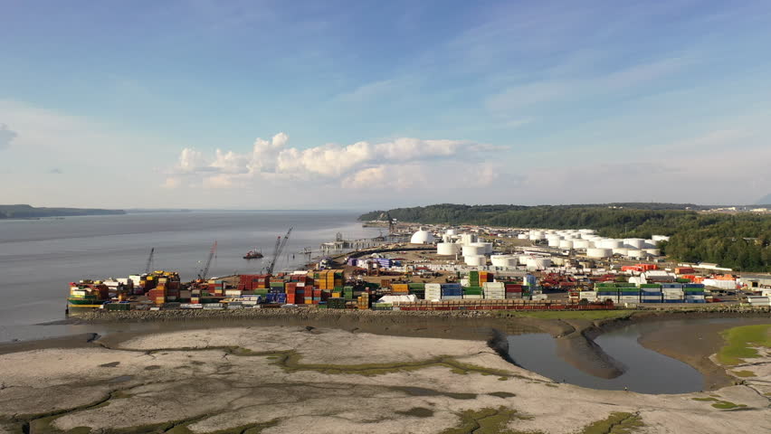 Aerial view of Port of Anchorage, Alaska 