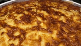 Cheese pastry. Traditional Turkish cuisine delicacies. Delicious pastry in a tray. local name su boregi