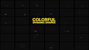 Colorful Dynamic Shapes Motion Graphics Pack is a bright and simple animation pack that consists of a collection of flying lines and abstract shapes in a cartoon style. Full HD resolution and alpha