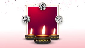 Creative happy diwali festival of lights 4k video