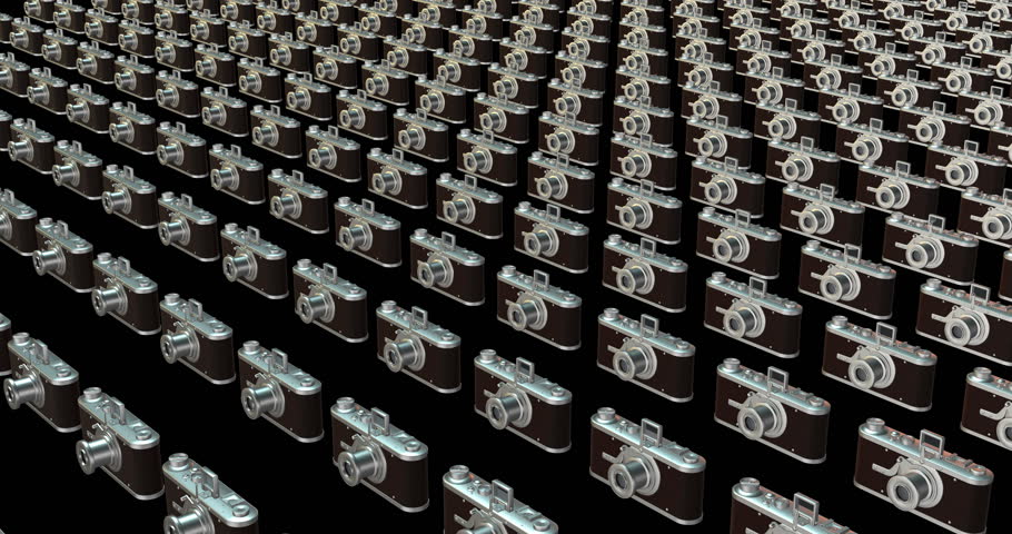 Vintage Photo camera manufacturing animation