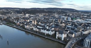 Explore the winding streets and alleys of Koblenz's old city from a whole new perspective, with a mesmerizing aerial drone video.