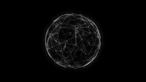 Abstract plexus sphere made of white dots and lines on a black background. Looped 4k animation. - Powered by Shutterstock - Get 15% off with code: PIKWIZARD15