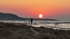 Aerial shot sunset. Aerial shot of sunset on the beach and mountains - Powered by Shutterstock - Get 15% off with code: PIKWIZARD15