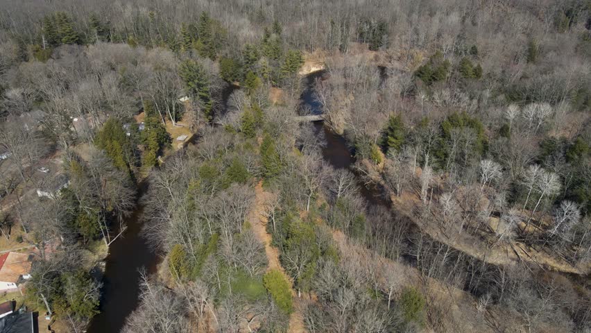 A choke point between two bends in early spring.