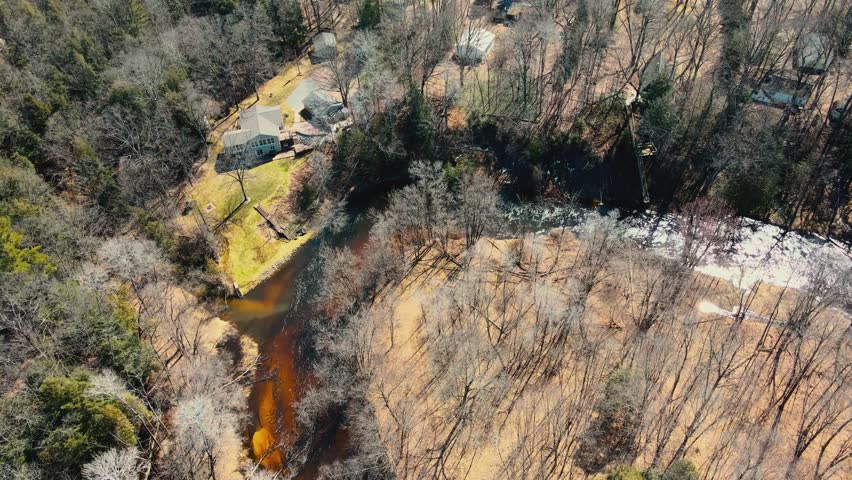 Gentle flow of the White River from the air.