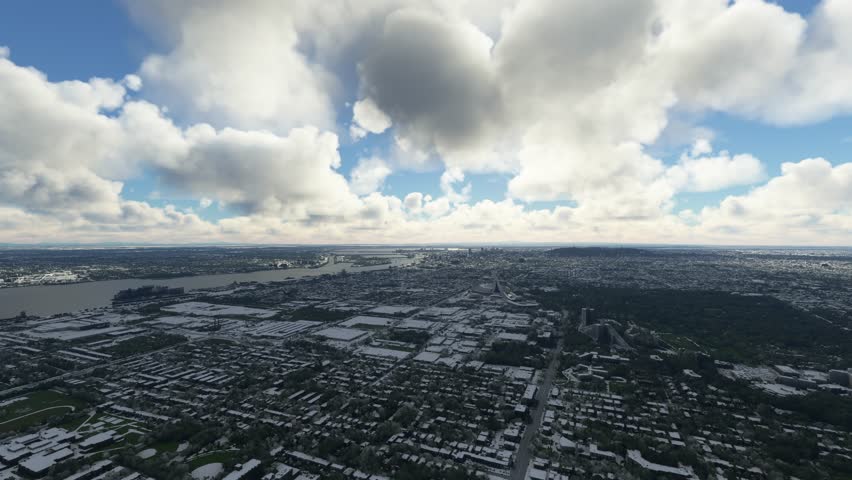 3D - Winter Aerial View of the City of Montreal; Quebec. Canada