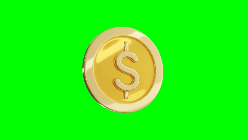 Green screen 3D Coin Spining Royalty-Free Stock Footage #1102290483