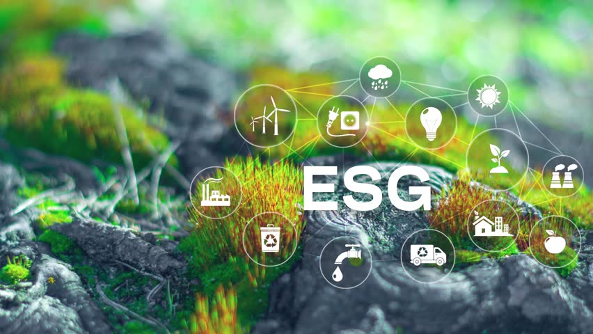 ESG environmental social governance investment business concept. ESG icons. Business investment strategy concept. Digital hologram. corporate 4K Royalty-Free Stock Footage #1102300483