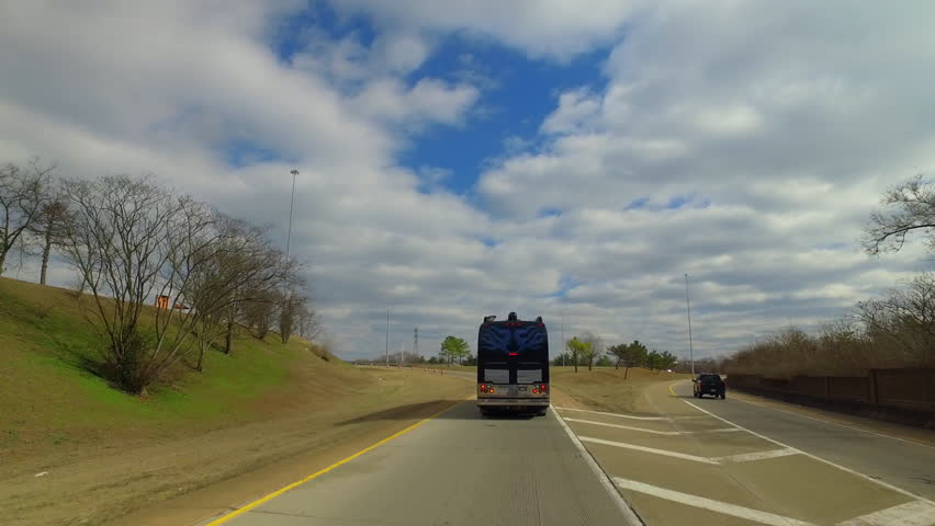 Pov Shot Of Motor Home Bus And Cars Moving On Roads Under Cloudy Sky - Nashville, Tennessee