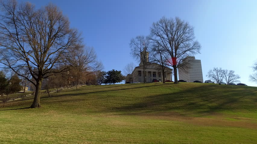 Point Of View Tennessee State Capitol Against Clear Sky On Sunny Day - Nashville, Tennessee