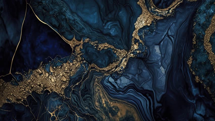 Blue and Gold Marble Luxury background texture. Slow panoramic motion. High detailed 4K video.  Marble pattern texture surface panning background. Marble stone texture.  Royalty-Free Stock Footage #1102319657