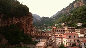 Amalfi Rise Hills Through Wine Fields Italy Europe Footage