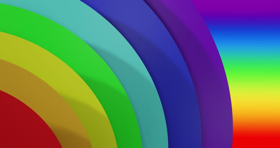 Animation of rainbow circles pulsating on rainbow background. Pride month, lgbtq, human rights and equality concept digitally generated video.