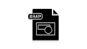 Black BMP file document. Download bmp button icon isolated on white background. BMP file symbol. 4K Video motion graphic animation.